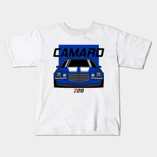 Front Racing Blue Camaro Z 28 Kids T-Shirt